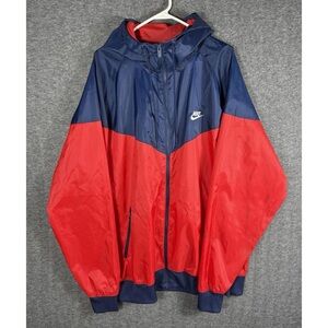 Nike Men's Red and Blue Windbreaker Jacket Mens 2X